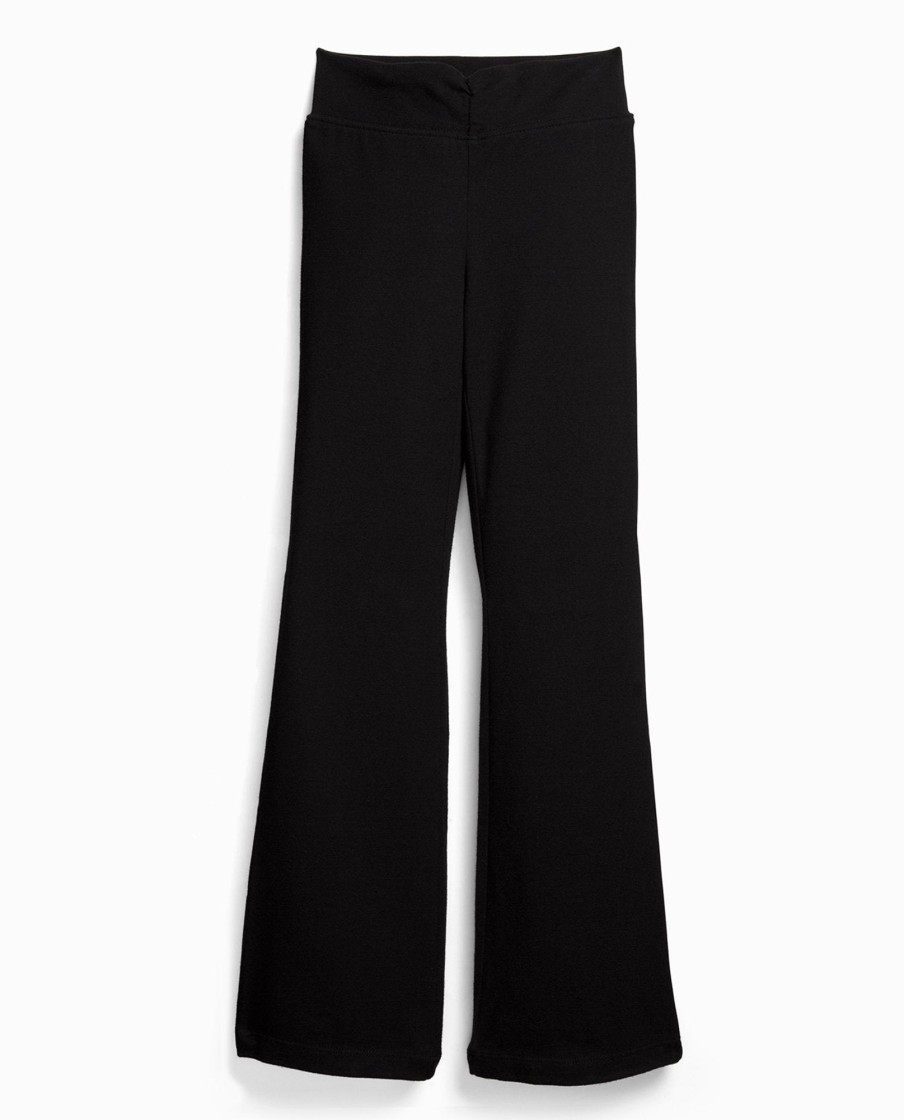 Girls DANSKIN | Girl'S Shirred-Waist Bootcut Pant Black