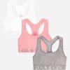 Girls DANSKIN | Girls 3-Pack Seamless Racerback Bra Mini Rose Multi