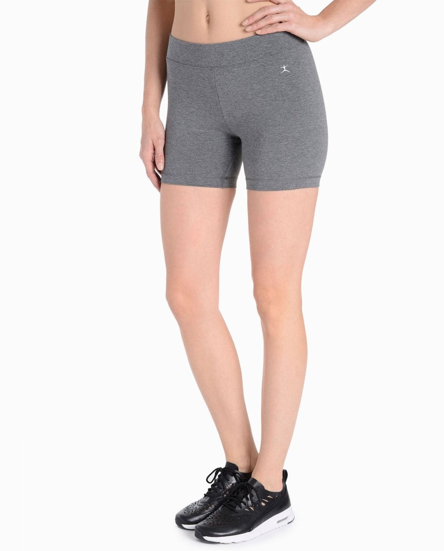 Dance DANSKIN Bottoms | Essentials Five Inch Bike Short Charcoal Grey Heather